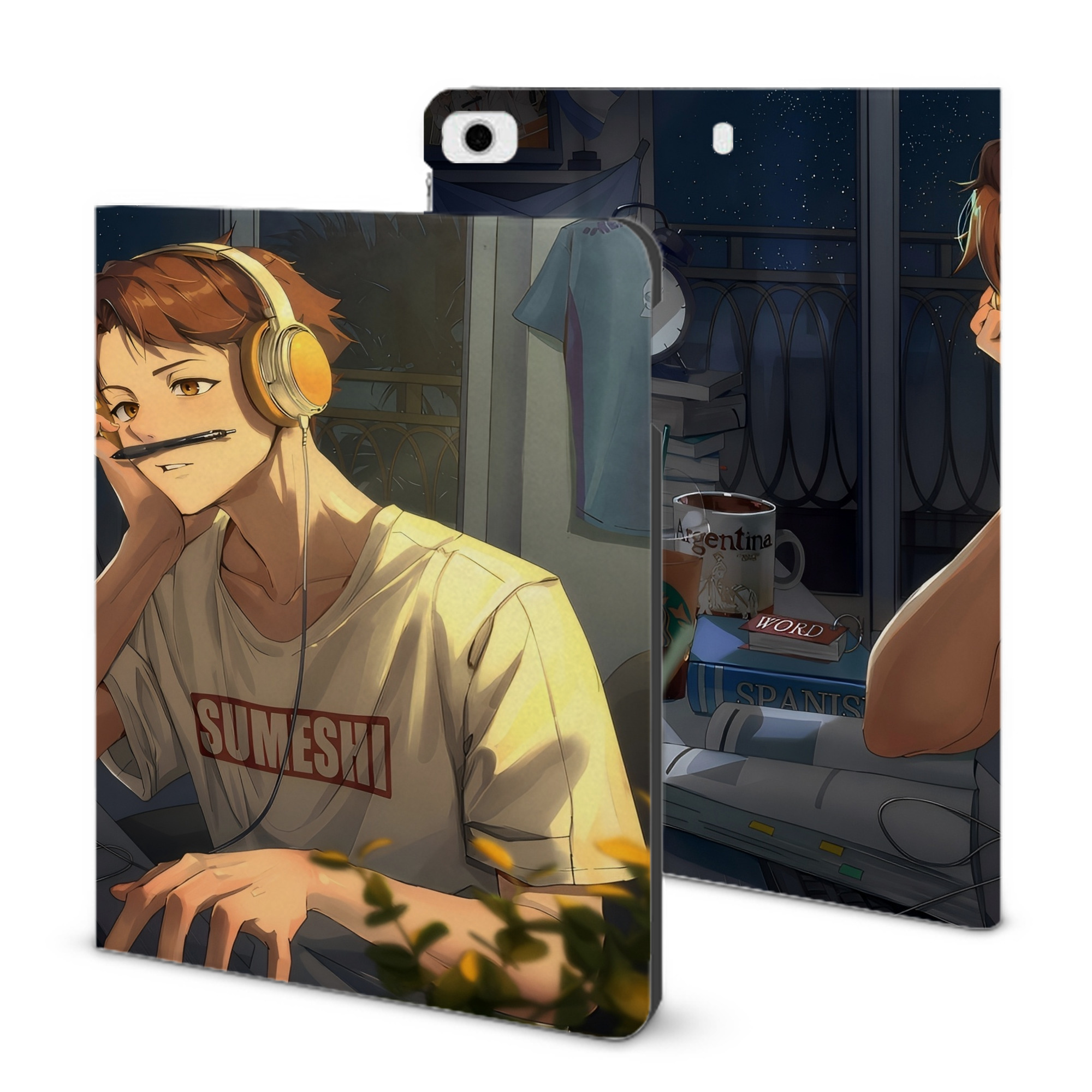 （画像用） ハイキュー!! Haikyu!! IPad ケース ブック型 PUレザー TPU 耐衝撃 軽量 薄型 ペン収納なし 全面保護 IPad 各モデル対応